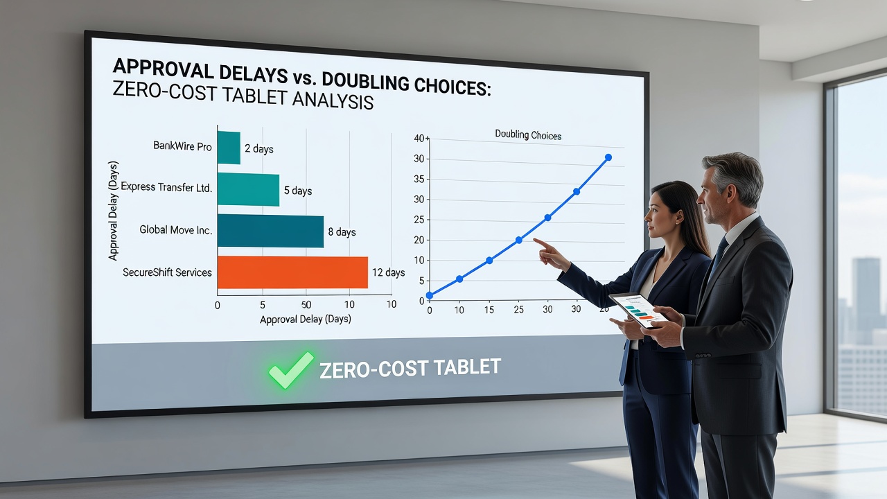 Graph overlay on tablet blackjack simulation illustrating approval delay versus doubling decision rates