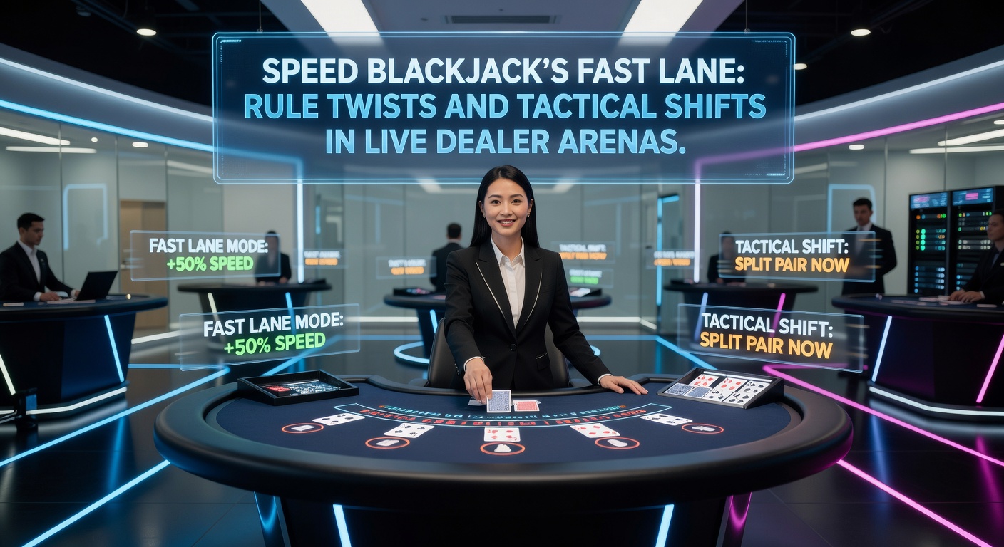 Live dealer Speed Blackjack table in action with cards flying fast and players deciding quickly on screen